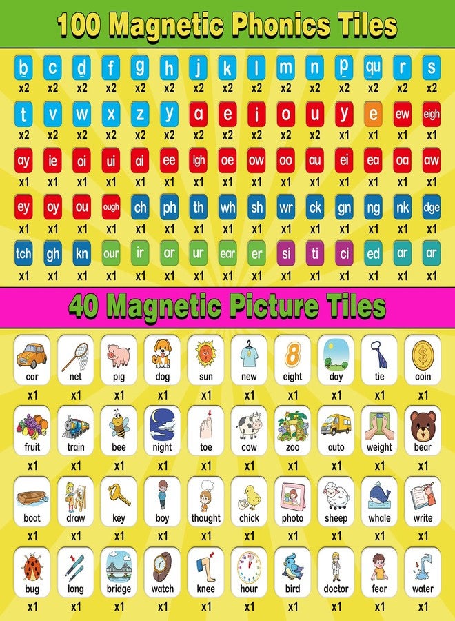 Aizweb Phonics Magnetic Letters Tiles,Phonics Games Hooked on Phonics,Learn to Read Spelling Phonemic Awareness Speech Therapy Manipulative Preschool Pre k Classroom Materials - Image 3